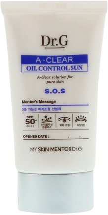 A-Clear, Oil Control Sun Cream SPF50+ PA++, 1.69 fl oz (50 ml) by Dr. G-Bad, Skönhet, Solskyddsmedel, Ansiktsvård