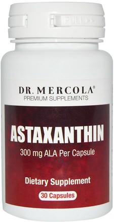 Astaxanthin, 30 Capsules by Dr. Mercola-Kosttillskott, Antioxidanter, Astaxanthin