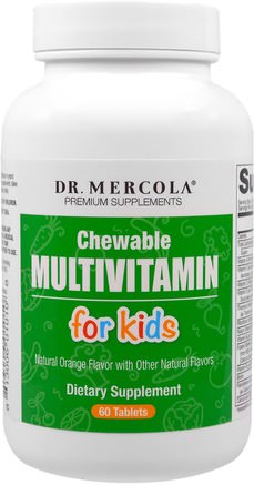 Chewable Multivitamin for Kids, 60 Tablets by Dr. Mercola-Sverige