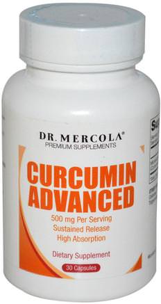 Curcumin Advanced, 500 mg, 30 Capsules by Dr. Mercola-Kosttillskott, Antioxidanter, Curcumin