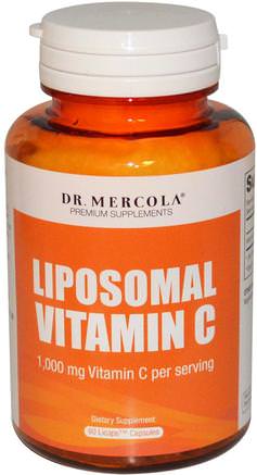 Liposomal Vitamin C, 1.000 mg, 60 Licaps Capsules by Dr. Mercola-Sverige
