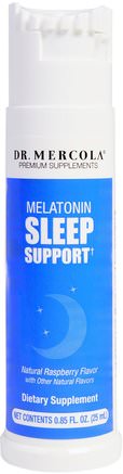 Melatonin Sleep Support, Raspberry Flavor.85 fl oz (25 ml) by Dr. Mercola-Sverige