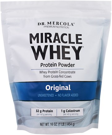 Miracle Whey Protein Powder, Original, 16 oz (454 g) by Dr. Mercola-Sverige