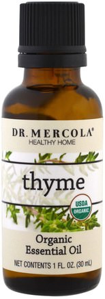 Organic Essential Oil, Thyme, 1 oz (30 ml) by Dr. Mercola-Bad, Skönhet, Aromterapi Eteriska Oljor, Timjan Olja
