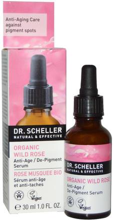 Anti-Age/De-Pigment Serum, Organic Wild Rose, 1.0 fl oz (30 ml) by Dr. Scheller-Skönhet, Anti-Åldrande, Ansiktsvård, Krämer Lotioner, Serum