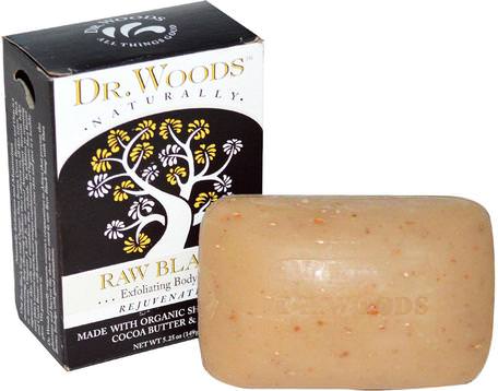 Shea Butter Soap, Raw Black, 5.25 oz (149 g) by Dr. Woods-Bad, Skönhet, Tvål, Sheasmör