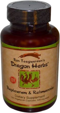 Bupleurum & Rehmannia, 500 mg, 100 Veggie Caps by Dragon Herbs-Örter, Rehmannia, Fiber, Bupleurum