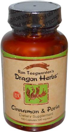 Cinnamon & Poria, 500 mg, 100 Capsules by Dragon Herbs-Hälsa