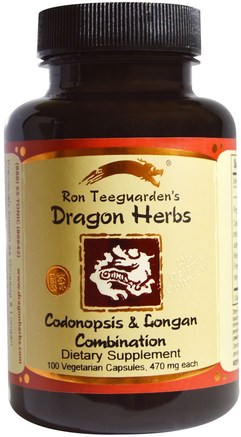 Codonopsis & Longan Combination, 470 mg, 100 Veggie Caps by Dragon Herbs-Kosttillskott, Adaptogen