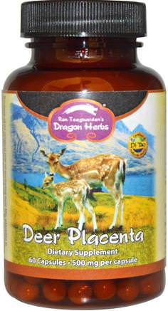 Deer Placenta, 500 mg, 60 Capsules by Dragon Herbs-Skönhet, Anti-Åldrande