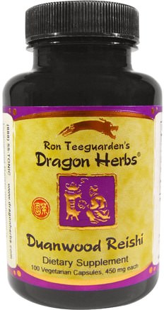 Duanwood Reishi, 450 mg, 100 Veggie Caps by Dragon Herbs-Kosttillskott, Medicinska Svampar, Svampkapslar, Adaptogen