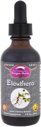 Eleuthero, Super Potency Extract, 2 fl oz (60 ml) by Dragon Herbs-Kosttillskott, Adaptogen, Kall Influensa Och Viral Ginseng