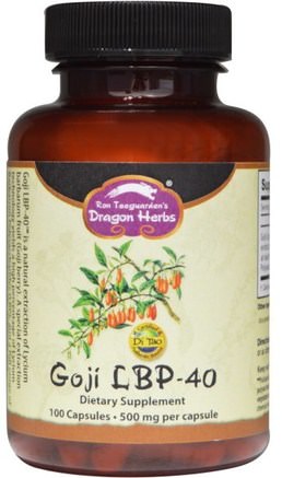 Goji LBP-40, 500 mg, 100 Capsules by Dragon Herbs-Kosttillskott, Adaptogen, Fruktkonsekvenser, Goji-Extraktvätskor