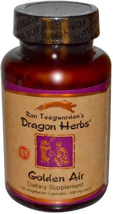 Golden Air, 500 mg, 100 Veggie Caps by Dragon Herbs-Hälsa, Lung Och Bronkial