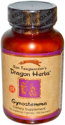 Gynostemma, 500 mg, 100 Veggie Caps by Dragon Herbs-Örter, Jiaogulan Eller Gynostemma