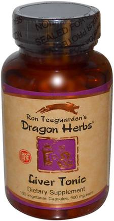 Liver Tonic, 500 mg, 100 Veggie Caps by Dragon Herbs-Kosttillskott, Leverprodukter
