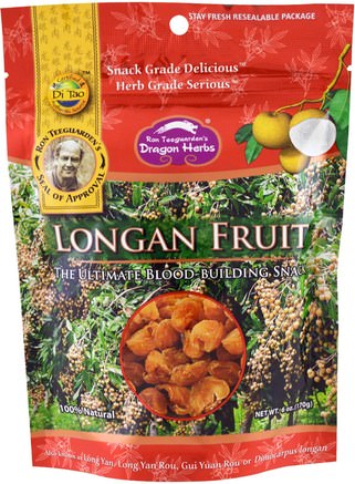 Longan Fruit, 6 oz (170 g) by Dragon Herbs-Mat, Torkade Fruktextrakt, Superfrukt