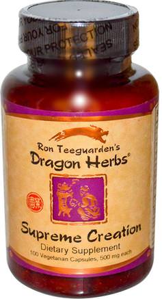 Supreme Creation, 500 mg, 100 Veggie Caps by Dragon Herbs-Hälsa