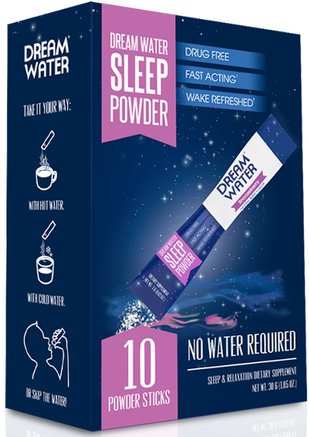 Sleep Powder, Snoozeberry, 10 Sticks, 3 g Each by Dream Water-Kosttillskott, Sömn