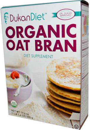 Organic Oat Bran, 17.6 oz (500 g) by Dukan Diet-Kosttillskott, Fiber, Havreklid, Mat, Bakverk