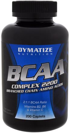 BCAA Complex 2200, Branched Chain Amino Acids, 200 Caplets by Dymatize Nutrition-Kosttillskott, Aminosyror, Bcaa (Förgrenad Aminosyra)