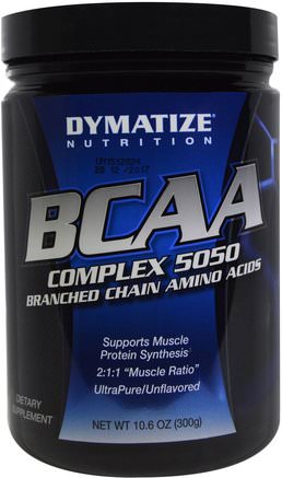 BCAA, Complex 5050, Branched Chain Amino Acids, 10.6 oz (300 g) by Dymatize Nutrition-Kosttillskott, Aminosyror, Bcaa (Förgrenad Aminosyra)