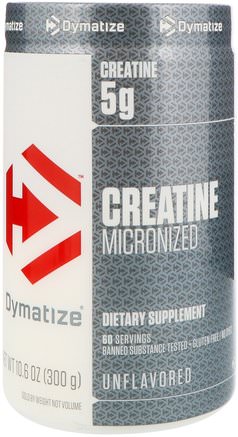 Creatine Micronized, Unflavored, 10.6 oz (300 g) by Dymatize Nutrition-Sport, Kreatin