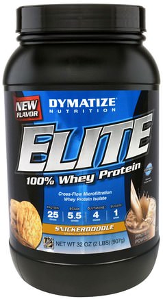 Elite 100% Whey Protein, Snickerdoodle, 32 oz (907 g) by Dymatize Nutrition-Sport, Muskel