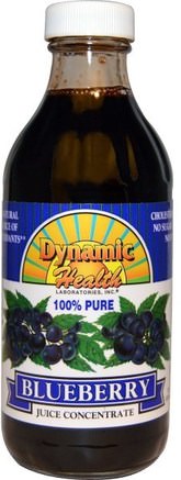 Dynamic Health Laboratories, Pure Blueberry 100% Juice Concentrate, 8 fl oz (237 ml) by Dynamic Health Laboratories-Mat, Kaffe Te Och Drycker, Fruktjuicer