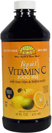Liquid Vitamin C, Natural Citrus Flavors, 1000 mg, 16 fl oz (473 ml) by Dynamic Health Laboratories-Mat, Kaffe Te Och Drycker, Fruktjuicer