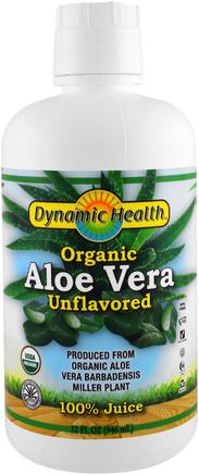 Organic Aloe Vera Juice, Unflavored, 32 fl oz (946 ml) by Dynamic Health Laboratories-Mat, Kaffe Te Och Drycker, Fruktjuicer