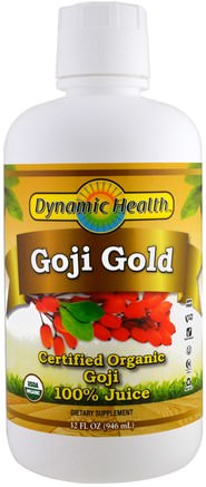 Organic Goji Gold, 32 fl oz (946 ml) by Dynamic Health Laboratories-Mat, Kaffe Te Och Drycker, Fruktjuicer