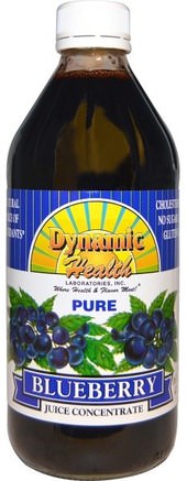 Pure Blueberry Juice Concentrate, 16 fl oz (473 ml) by Dynamic Health Laboratories-Mat, Kaffe Te Och Drycker, Fruktjuicer