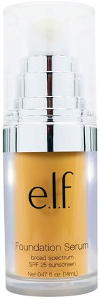 Beautifully Bare Foundation Serum, Broad Spectrum SPF 25 Sunscreen, Light/Medium, 0.47 fl (14 ml) by E.L.F. Cosmetics-Ansikte