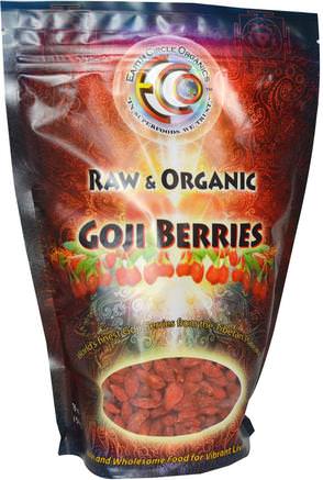 Goji Berries, Raw & Organic 16 oz (454 g) by Earth Circle Organics-Kosttillskott, Adaptogen, Torkad Frukt