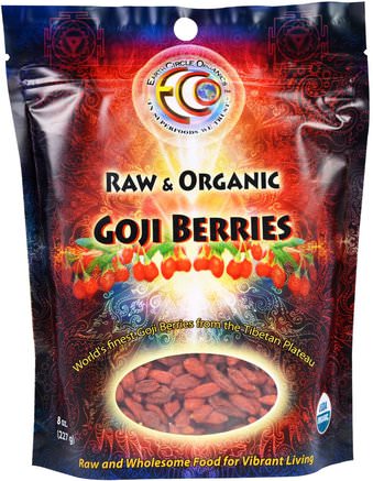 Raw & Organic Goji Berries, 8 oz (227 g) by Earth Circle Organics-Kosttillskott, Adaptogen, Torkad Frukt