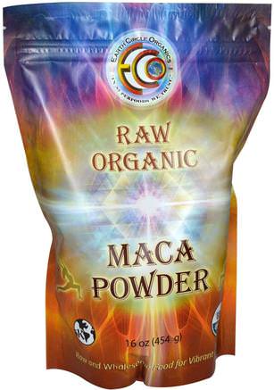 Raw Organic Maca Powder, 16 oz (454 g) by Earth Circle Organics-Kosttillskott, Adaptogen, Superfoods