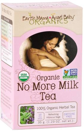Organic No More Milk Tea, Refreshing Hibiscus Sage, 16 Tea Bags, 1.23 oz (35 g) by Earth Mama Angel Baby-Barns Hälsa, Babyfodring, Amning