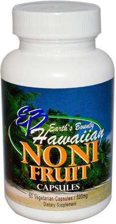Noni Fruit, Hawaiian, 500 mg, 60 Veggie Caps by Earths Bounty-Örter, Noni Juice Extrakt, Noni Kapslar