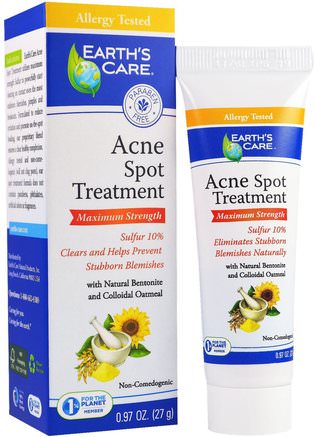 Acne Spot Treatment, Maximum Strength, 0.97 oz (27 g) by Earths Care-Skönhet, Akne Aktuella Produkter, Akne, Hud Typ Akne Benägen Hud