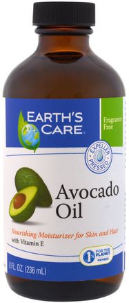 Avocado Oil, 8 fl oz (236 ml) by Earths Care-Hälsa, Hud, Massageolja