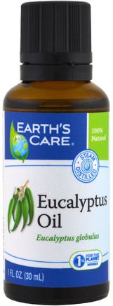 Eucalyptus Oil, 1 fl oz (30 ml) by Earths Care-Bad, Skönhet, Aromaterapi Eteriska Oljor, Eukalyptusolja