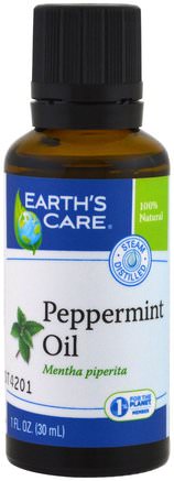 Peppermint Oil, 1 fl oz (30 ml) by Earths Care-Bad, Skönhet, Aromaterapi Eteriska Oljor, Pepparmynta Olja