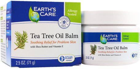 Tea Tree Oil Balm, 2.5 oz (71 g) by Earths Care-Bad, Skönhet, Sheasmör, Hud, Tea Tree, Tea Tree Produkter
