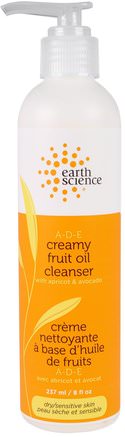 A-D-E Creamy Fruit Oil Cleanser, Dry/Sensitive Skin, 8 fl oz (237 ml) by Earth Science-Skönhet, Ansiktsvård, Ansiktsrengöring