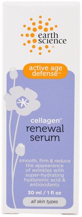 Active Age Defense, Cellagen Renewal Serum, 1 fl oz (30 ml) by Earth Science-Skönhet, Ansiktsvård, Krämer Lotioner, Serum, Hälsa, Hudserum