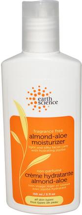 Almond-Aloe Moisturizer, Fragrance Free, 5 fl oz (150 ml) by Earth Science-Skönhet, Ansiktsvård, Krämer Lotioner, Serum, Hud