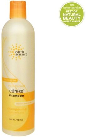 Citress Volumizing Shampoo, 12 fl oz (355 ml) by Earth Science-Bad, Skönhet, Schampo, Hår, Hårbotten, Balsam