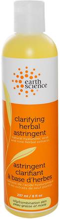 Clarifying Herbal Astringent, 8 fl oz (237 ml) by Earth Science-Skönhet, Ansikts Toner, Ansiktsvård, Astringents