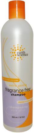 Extra Gentle Shampoo, Fragrance Free, 12 fl oz (355 ml) by Earth Science-Bad, Skönhet, Schampo, Hår, Hårbotten, Balsam